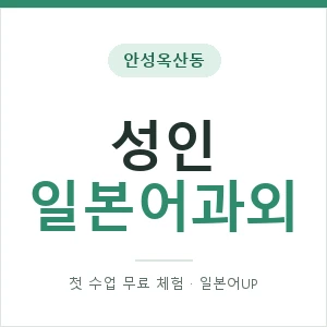 안성옥산동 성인일본어과외 안내 이미지 — 일본어UP 1:1 맞춤 수업, 첫 수업 무료 체험
