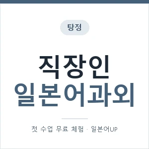탕정 직장인일본어과외 안내 이미지 — 일본어UP 1:1 맞춤 수업, 첫 수업 무료 체험