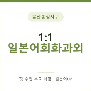 울산송정지구 1:1 일본어회화과외 안내 이미지 — 일본어UP 1:1 맞춤 수업, 첫 수업 무료 체험
