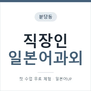 분당동 직장인일본어과외 안내 이미지 — 일본어UP 1:1 맞춤 수업, 첫 수업 무료 체험