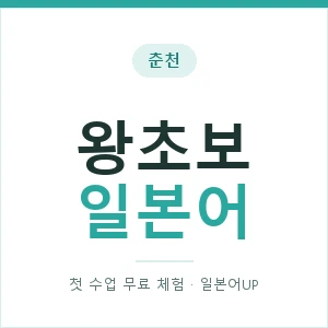 춘천 왕초보일본어 안내 이미지 — 일본어UP 1:1 맞춤 수업, 첫 수업 무료 체험