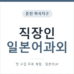 춘천 학곡지구 직장인일본어과외 안내 이미지 — 일본어UP 1:1 맞춤 수업, 첫 수업 무료 체험