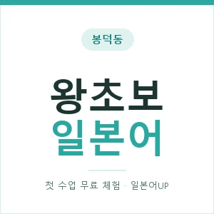 봉덕동 왕초보일본어 안내 이미지 — 일본어UP 1:1 맞춤 수업, 첫 수업 무료 체험
