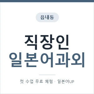 읍내동 직장인일본어과외 안내 이미지 — 일본어UP 1:1 맞춤 수업, 첫 수업 무료 체험