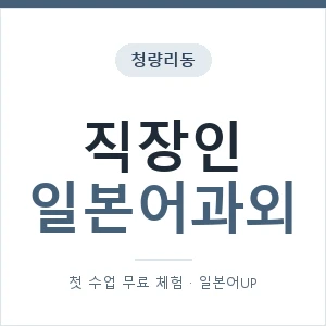 청량리동 직장인일본어과외 안내 이미지 — 일본어UP 1:1 맞춤 수업, 첫 수업 무료 체험