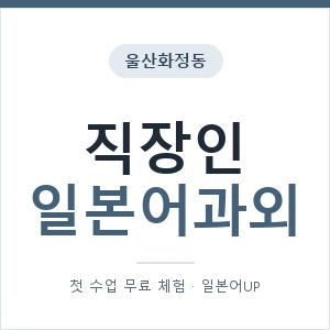 울산화정동 직장인일본어과외 안내 이미지 — 일본어UP 1:1 맞춤 수업, 첫 수업 무료 체험