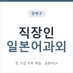 강북구 직장인일본어과외 안내 이미지 — 일본어UP 1:1 맞춤 수업, 첫 수업 무료 체험