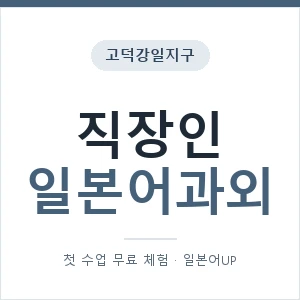 고덕강일지구 직장인일본어과외 안내 이미지 — 일본어UP 1:1 맞춤 수업, 첫 수업 무료 체험