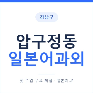 압구정동 일본어과외 안내 이미지 — 일본어UP 1:1 맞춤 수업