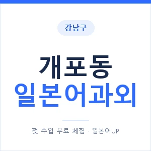 개포동 일본어과외 안내 이미지 — 일본어UP 1:1 맞춤 수업