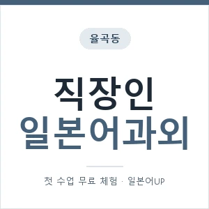 율곡동 직장인일본어과외 안내 이미지 — 일본어UP 1:1 맞춤 수업, 첫 수업 무료 체험