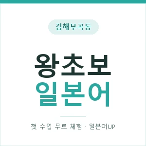 김해부곡동 왕초보일본어 안내 이미지 — 일본어UP 1:1 맞춤 수업, 첫 수업 무료 체험