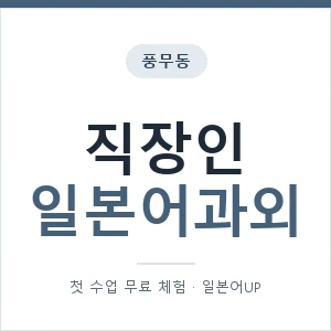 풍무동 직장인일본어과외 안내 이미지 — 일본어UP 1:1 맞춤 수업, 첫 수업 무료 체험