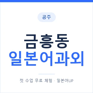 금흥동 일본어과외 안내 이미지 — 일본어UP 1:1 맞춤 수업