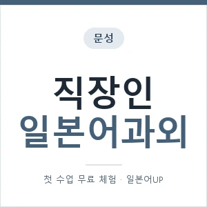 문성 직장인일본어과외 안내 이미지 — 일본어UP 1:1 맞춤 수업, 첫 수업 무료 체험