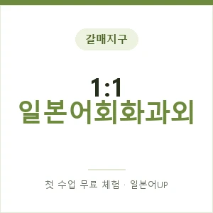 갈매지구 1:1 일본어회화과외 안내 이미지 — 일본어UP 1:1 맞춤 수업, 첫 수업 무료 체험