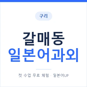 갈매동 일본어과외 안내 이미지 — 일본어UP 1:1 맞춤 수업
