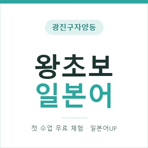 광진구자양동 왕초보일본어 안내 이미지 — 일본어UP 1:1 맞춤 수업, 첫 수업 무료 체험