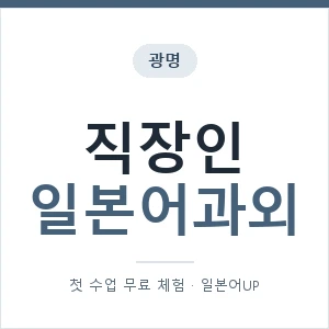 광명 직장인일본어과외 안내 이미지 — 일본어UP 1:1 맞춤 수업, 첫 수업 무료 체험