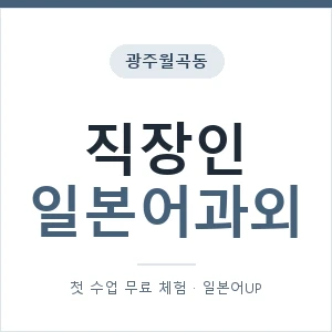 광주월곡동 직장인일본어과외 안내 이미지 — 일본어UP 1:1 맞춤 수업, 첫 수업 무료 체험
