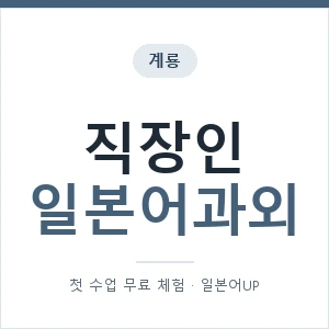 계룡 직장인일본어과외 안내 이미지 — 일본어UP 1:1 맞춤 수업, 첫 수업 무료 체험