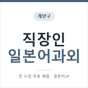 계양구 직장인일본어과외 안내 이미지 — 일본어UP 1:1 맞춤 수업, 첫 수업 무료 체험
