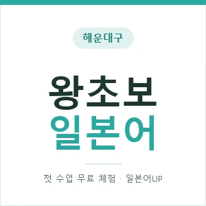 해운대구 왕초보일본어 안내 이미지 — 일본어UP 1:1 맞춤 수업, 첫 수업 무료 체험
