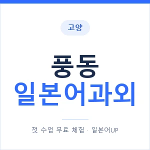 풍동 일본어과외 안내 이미지 — 일본어UP 1:1 맞춤 수업