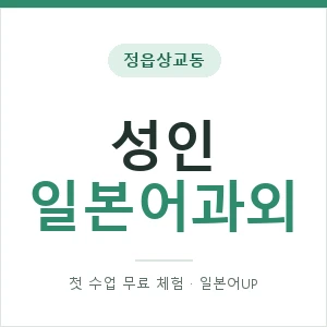 정읍상교동 성인일본어과외 안내 이미지 — 일본어UP 1:1 맞춤 수업, 첫 수업 무료 체험