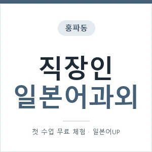 홍파동 직장인일본어과외 안내 이미지 — 일본어UP 1:1 맞춤 수업, 첫 수업 무료 체험