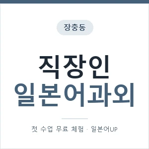 장충동 직장인일본어과외 안내 이미지 — 일본어UP 1:1 맞춤 수업, 첫 수업 무료 체험