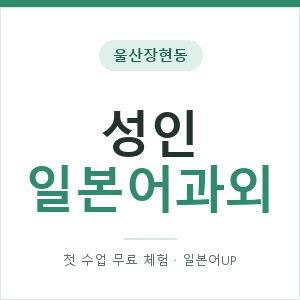 울산장현동 성인일본어과외 안내 이미지 — 일본어UP 1:1 맞춤 수업, 첫 수업 무료 체험