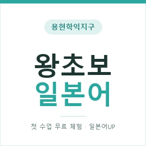 용현학익지구 왕초보일본어 안내 이미지 — 일본어UP 1:1 맞춤 수업, 첫 수업 무료 체험