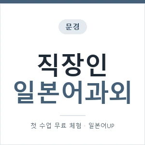 문경 직장인일본어과외 안내 이미지 — 일본어UP 1:1 맞춤 수업, 첫 수업 무료 체험