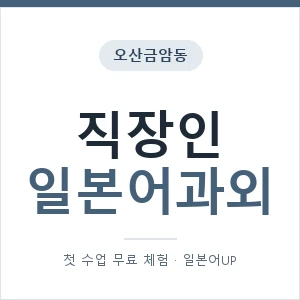 오산금암동 직장인일본어과외 안내 이미지 — 일본어UP 1:1 맞춤 수업, 첫 수업 무료 체험