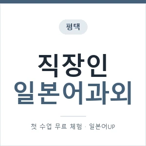 평택 직장인일본어과외 안내 이미지 — 일본어UP 1:1 맞춤 수업, 첫 수업 무료 체험