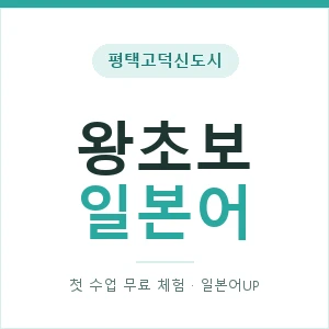 평택고덕신도시 왕초보일본어 안내 이미지 — 일본어UP 1:1 맞춤 수업, 첫 수업 무료 체험