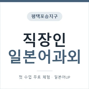 평택포승지구 직장인일본어과외 안내 이미지 — 일본어UP 1:1 맞춤 수업, 첫 수업 무료 체험
