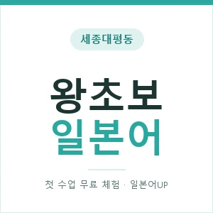 세종대평동 왕초보일본어 안내 이미지 — 일본어UP 1:1 맞춤 수업, 첫 수업 무료 체험