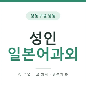 성동구송정동 성인일본어과외 안내 이미지 — 일본어UP 1:1 맞춤 수업, 첫 수업 무료 체험