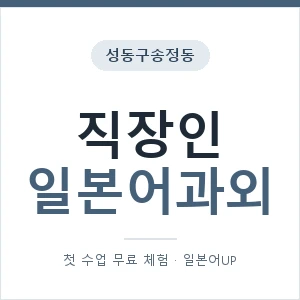 성동구송정동 직장인일본어과외 안내 이미지 — 일본어UP 1:1 맞춤 수업, 첫 수업 무료 체험