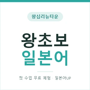 왕십리뉴타운 왕초보일본어 안내 이미지 — 일본어UP 1:1 맞춤 수업, 첫 수업 무료 체험