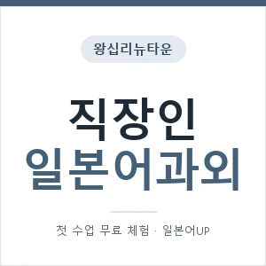 왕십리뉴타운 직장인일본어과외 안내 이미지 — 일본어UP 1:1 맞춤 수업, 첫 수업 무료 체험