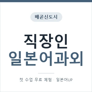 배곧신도시 직장인일본어과외 안내 이미지 — 일본어UP 1:1 맞춤 수업, 첫 수업 무료 체험