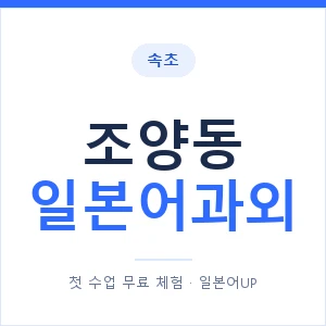 조양동 일본어과외 안내 이미지 — 일본어UP 1:1 맞춤 수업