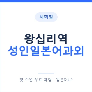 지하철 왕십리역 성인일본어과외 - 일본어회화 추천 안내 이미지 — 일본어UP 1:1 맞춤 수업, 첫 수업 무료 체험