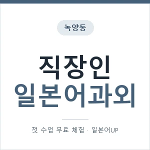 녹양동 직장인일본어과외 안내 이미지 — 일본어UP 1:1 맞춤 수업, 첫 수업 무료 체험