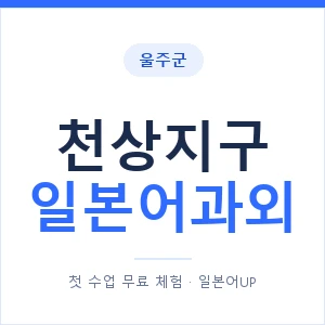 천상지구 일본어과외 안내 이미지 — 일본어UP 1:1 맞춤 수업