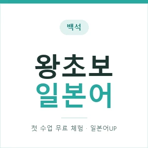 백석 왕초보일본어 안내 이미지 — 일본어UP 1:1 맞춤 수업, 첫 수업 무료 체험