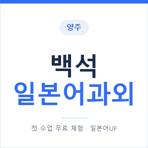 백석 일본어과외 안내 이미지 — 일본어UP 1:1 맞춤 수업